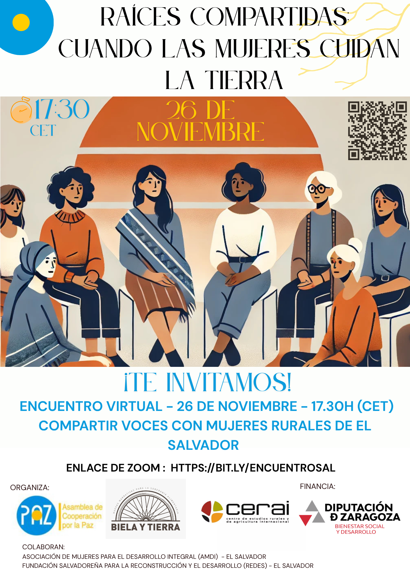 🌿 Encuentro virtual | Mujeres rurales, saberes y formas sostenibles de vivir y producir · 26 nov 17:30 CET